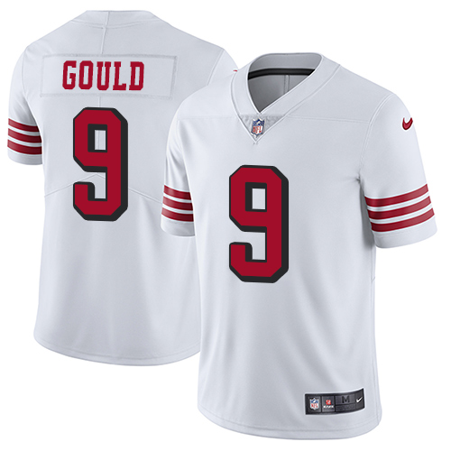San Francisco 49ers Limited White Men Robbie Gould NFL Jersey #9 Rush Vapor Untouchable